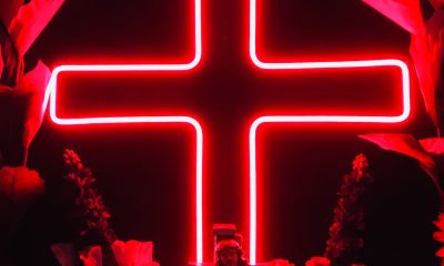 glowing red cross