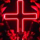 glowing red cross