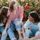 three woman talking