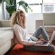 woman sitting working on laptop