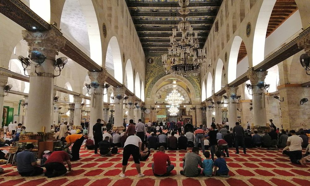 Muslims at the Al-Aqsa Mosque