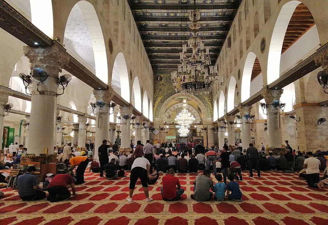 Muslims at the Al-Aqsa Mosque