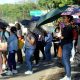 commuters in heat outside