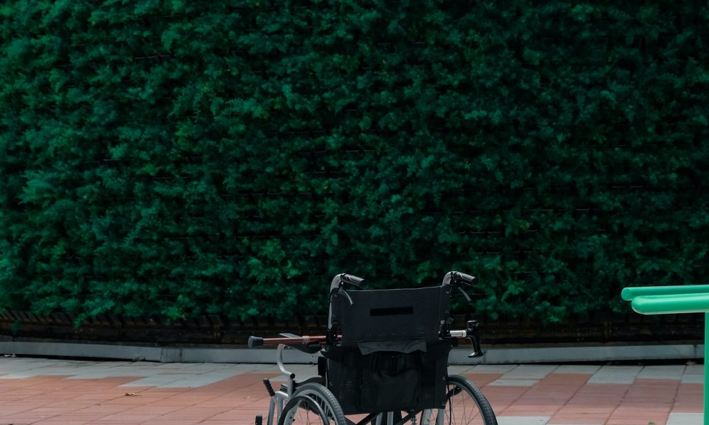 wheelchair in the middle