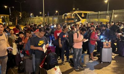 Filipino evacuees at the Sudan-Egypt border