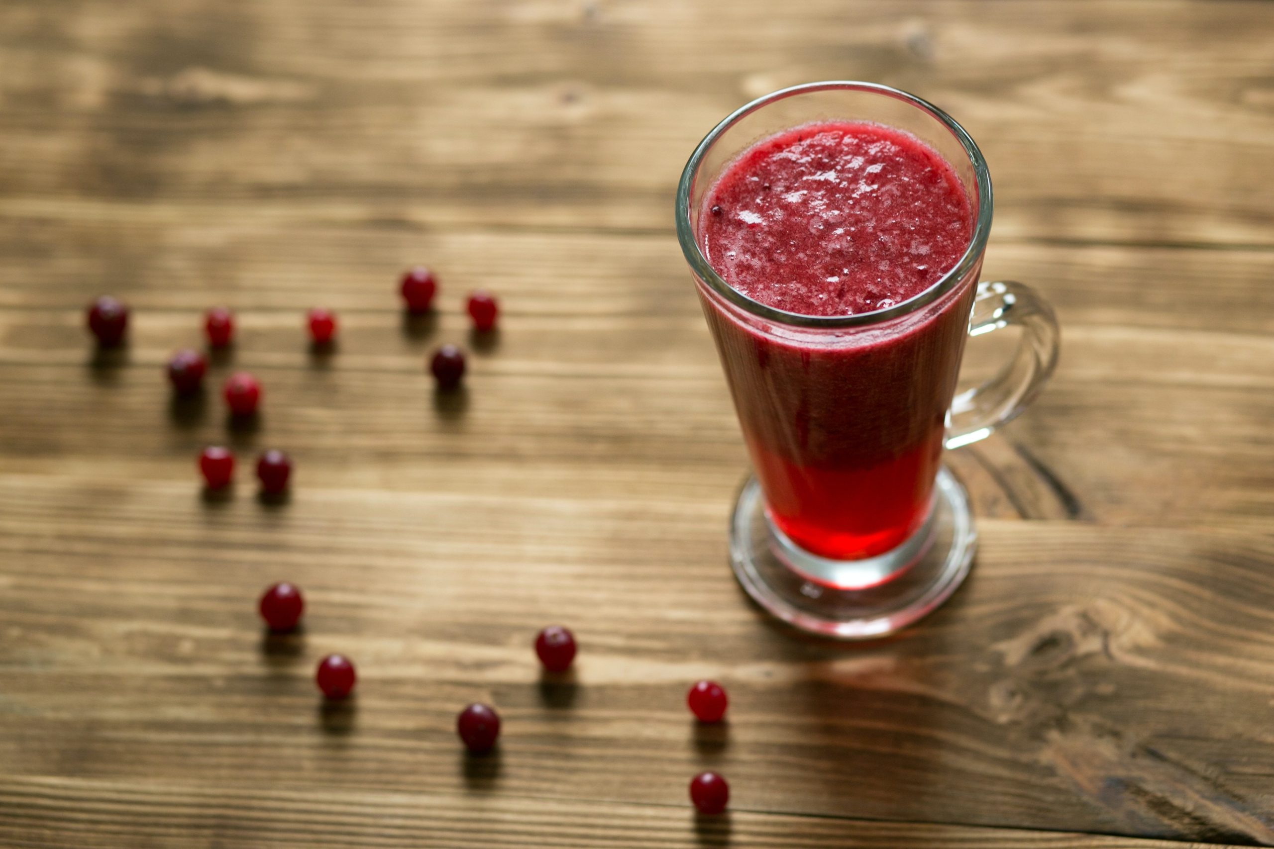 Clear Drinking Glass With Red Juice