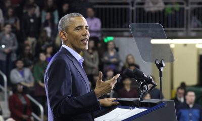 Former US President Barack Obama making a speech