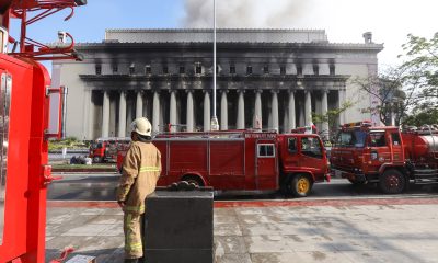 fire truck in front of Manila Post Office