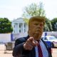 Trump's impersonator wearing a Trump mask