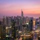 aerial view of city night lights in Dubai
