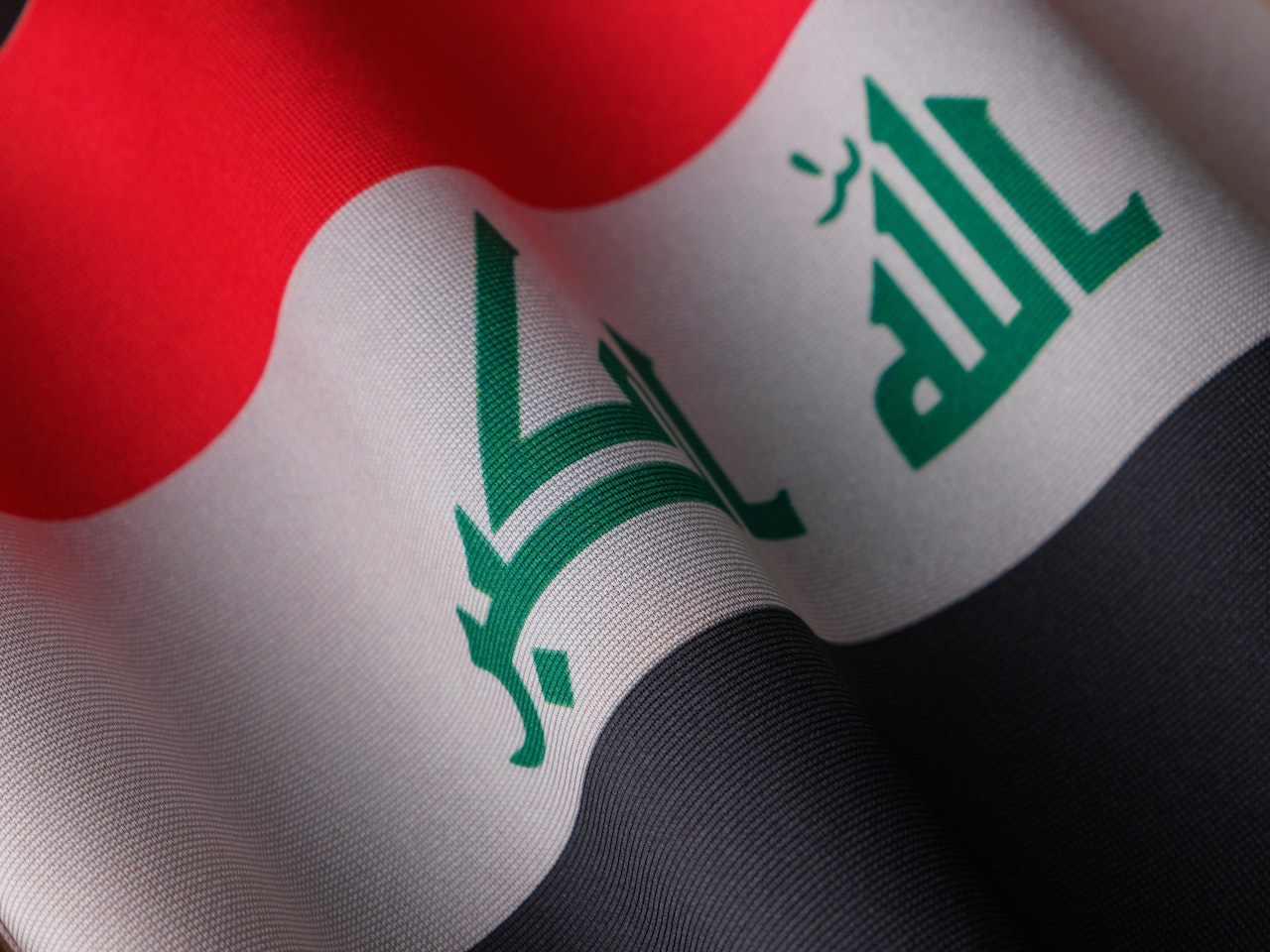 close up photo of flag of iraq
