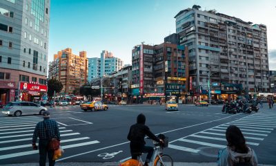 an intersection in the city in Taiwan