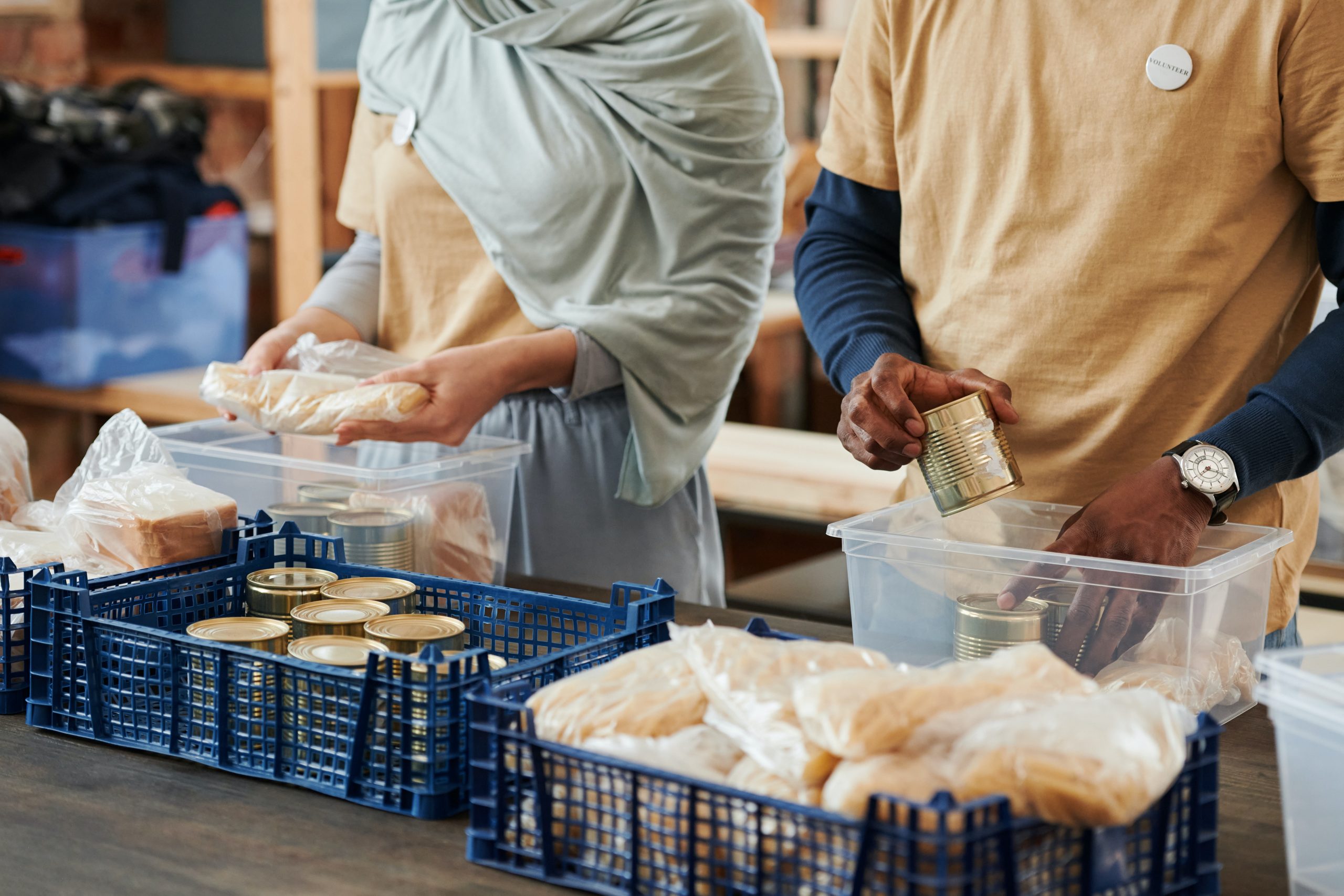 Volunteers Preparing Donations