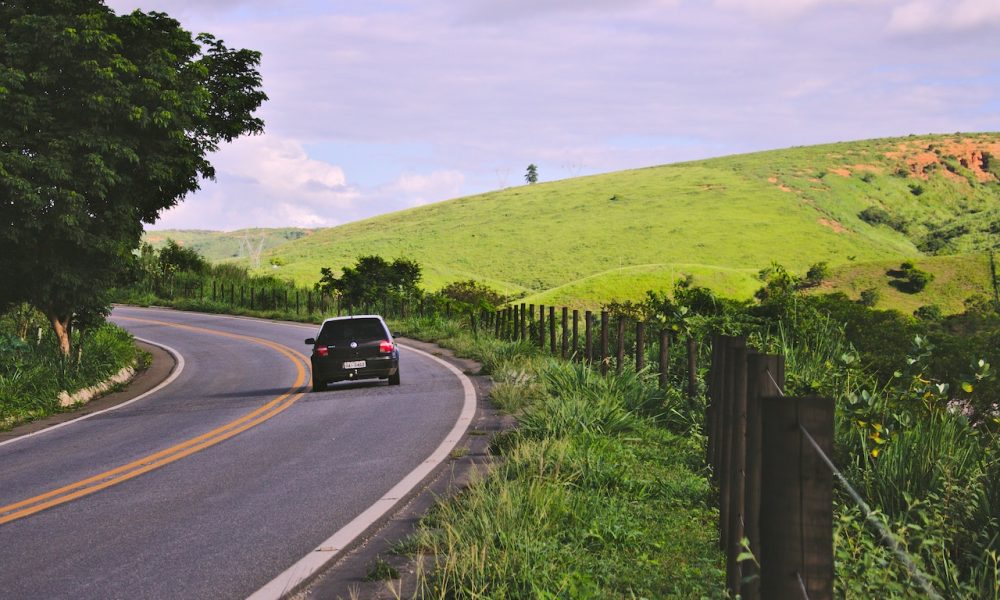 moving car on road