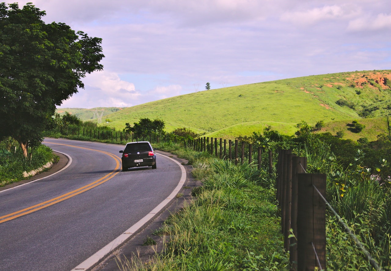 moving car on road