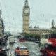 raining in london with big ben outside