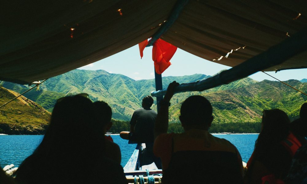 tourists on a boat in Zambales