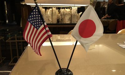 US, Japan flags
