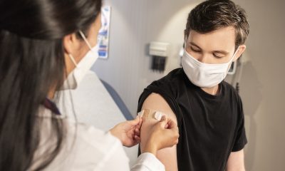 man getting vaccinated