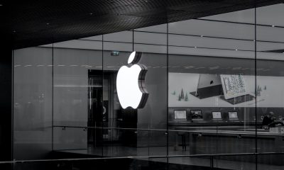 Apple logo on an Apple store