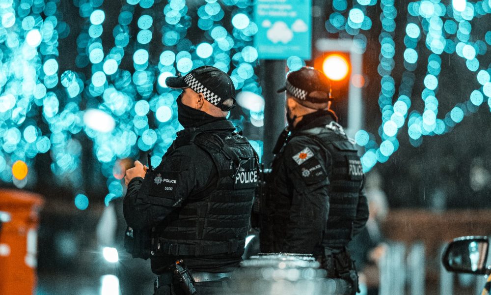 two canada policemen standing