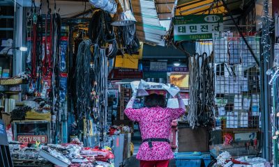 woman walking on alley in South Korea