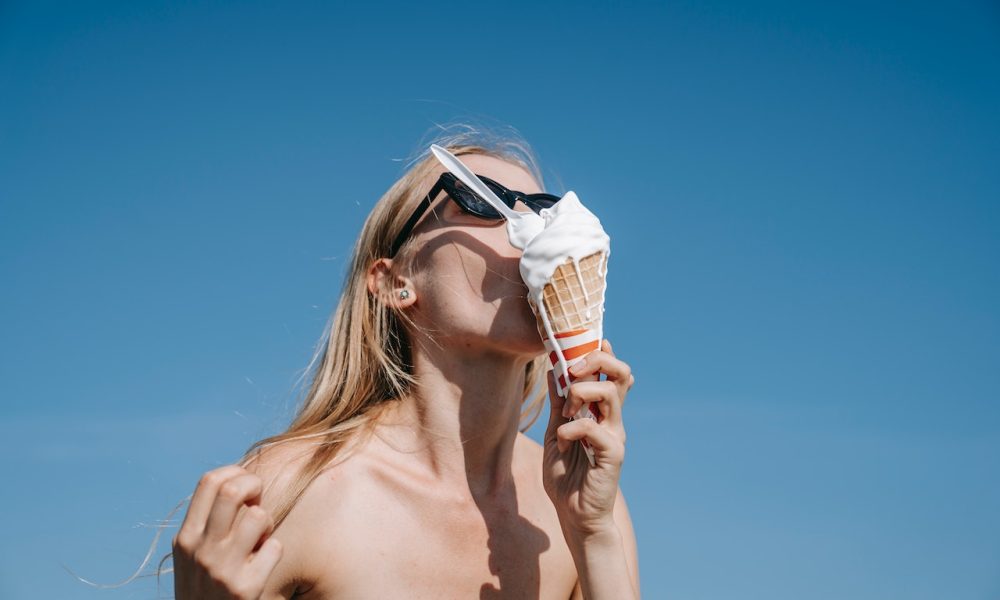 woman eating ice cream