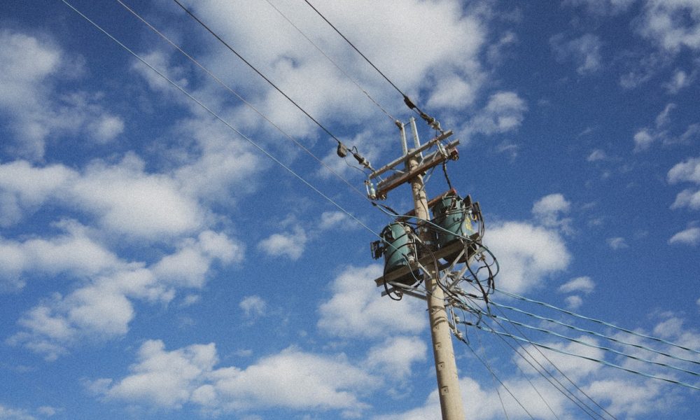 electric posts and wires