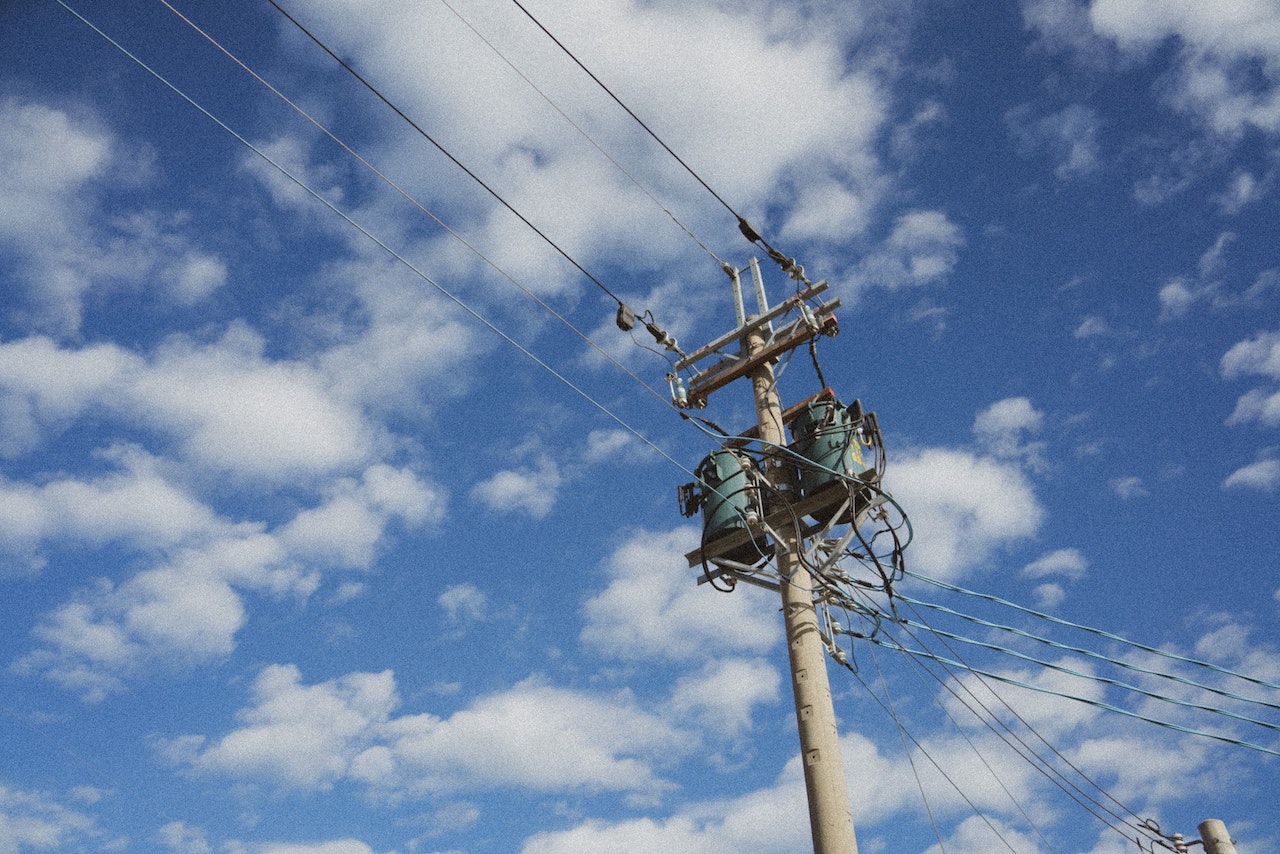 electric posts and wires