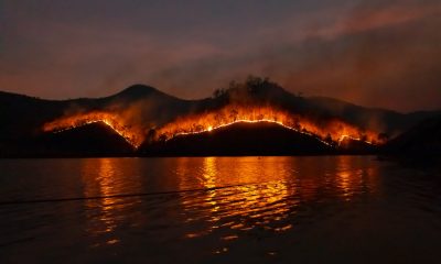 wildfire at night