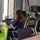 woman working in laptop