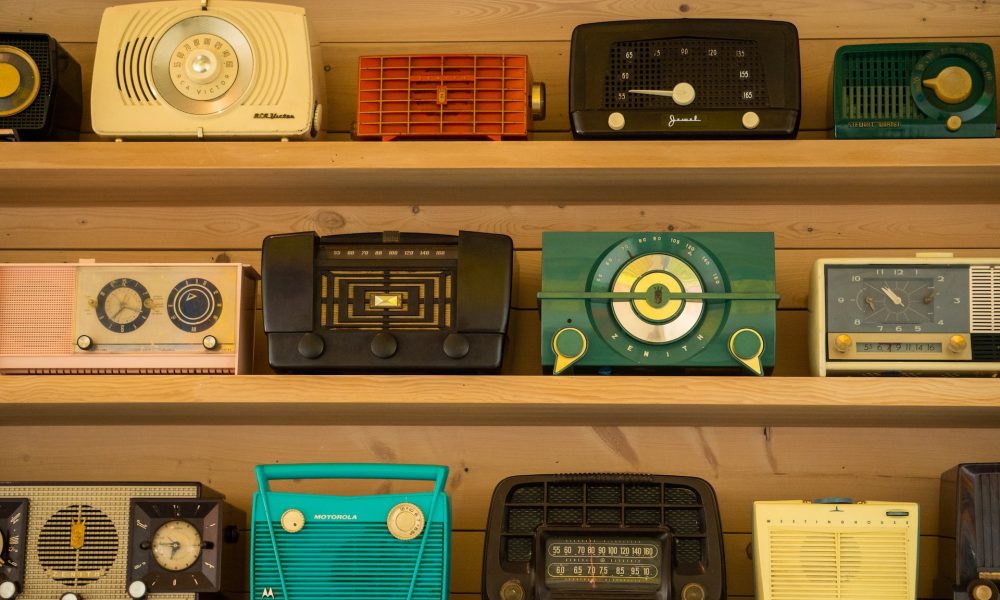 radios on shelf