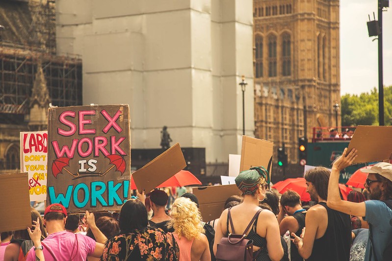 SEX WORK IS WORK placard