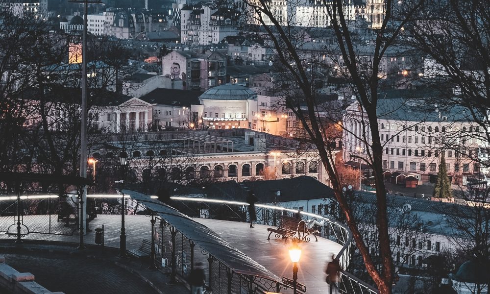 people walking on streets of Kyiv