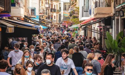 people walking with masks