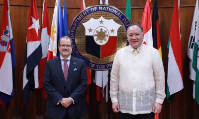 Canada Ambassador to the Philippines David Bruce Hartman (left) and Department of National Defense (DND) Secretary Gilberto Teodoro Jr. (right)