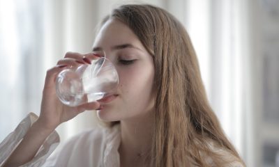 woman drinking water