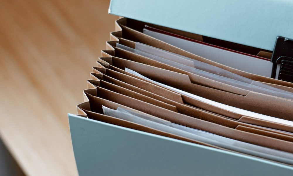 documents on table