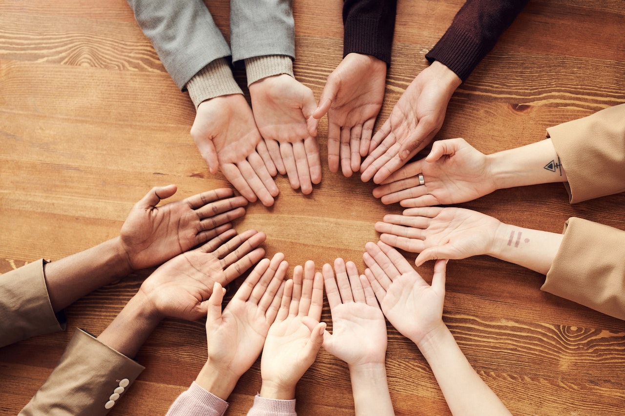 hands on table