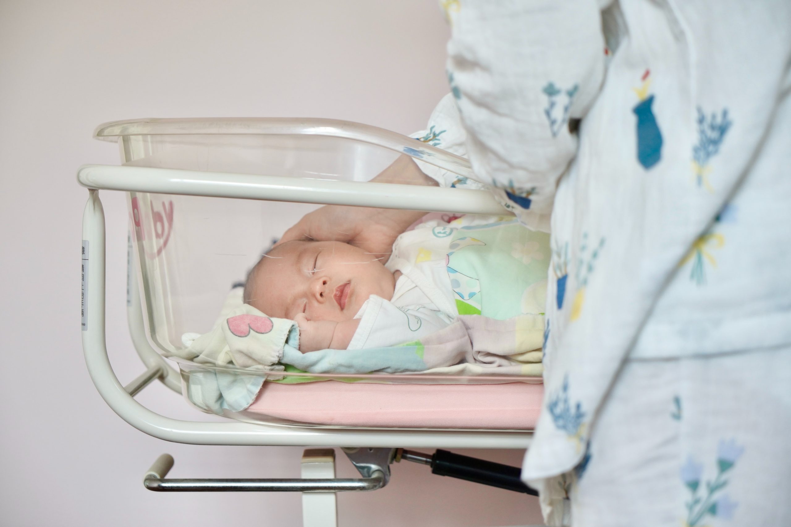 A Newborn Baby Sleeping in a Baby Cart