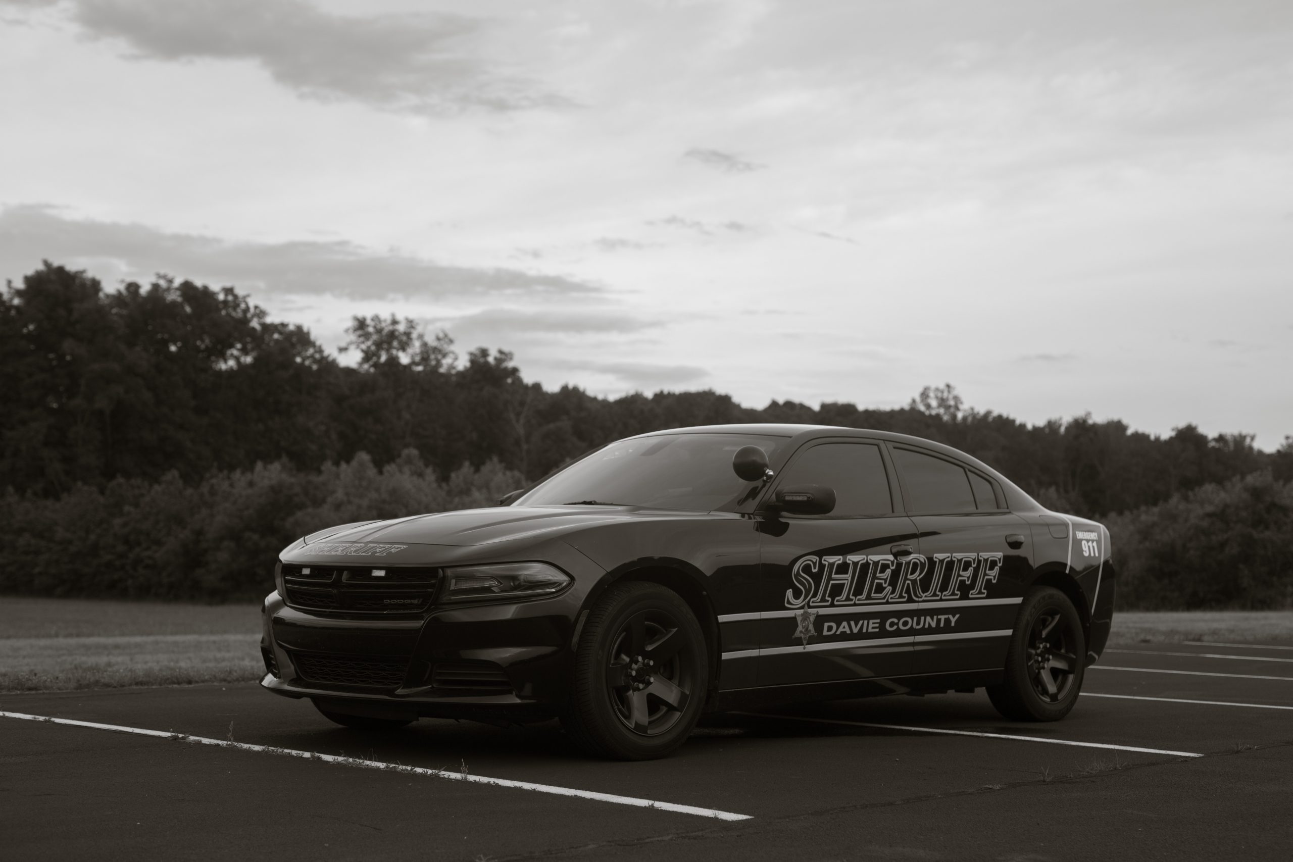 Police Patrol Car in a Parking Lot