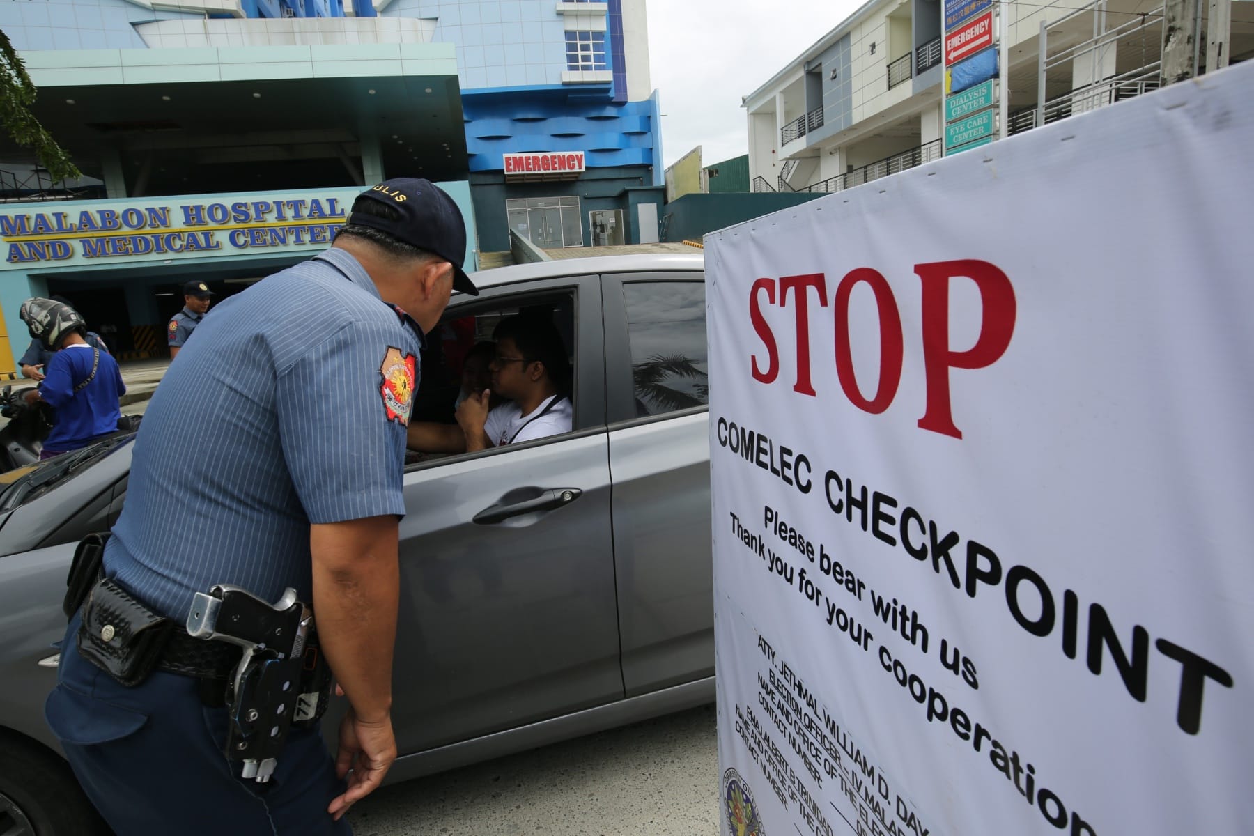 car stopped by police on checkpoint