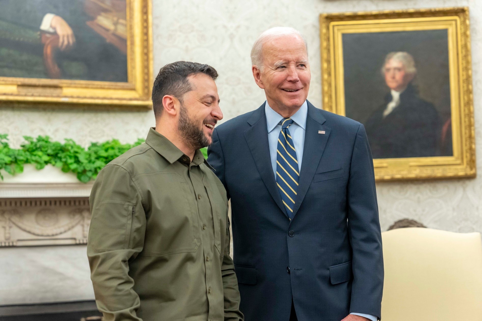 Ukraine President Volodymyr Zelenskyy and U.S. President Joe Biden