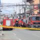 fire trucks on street