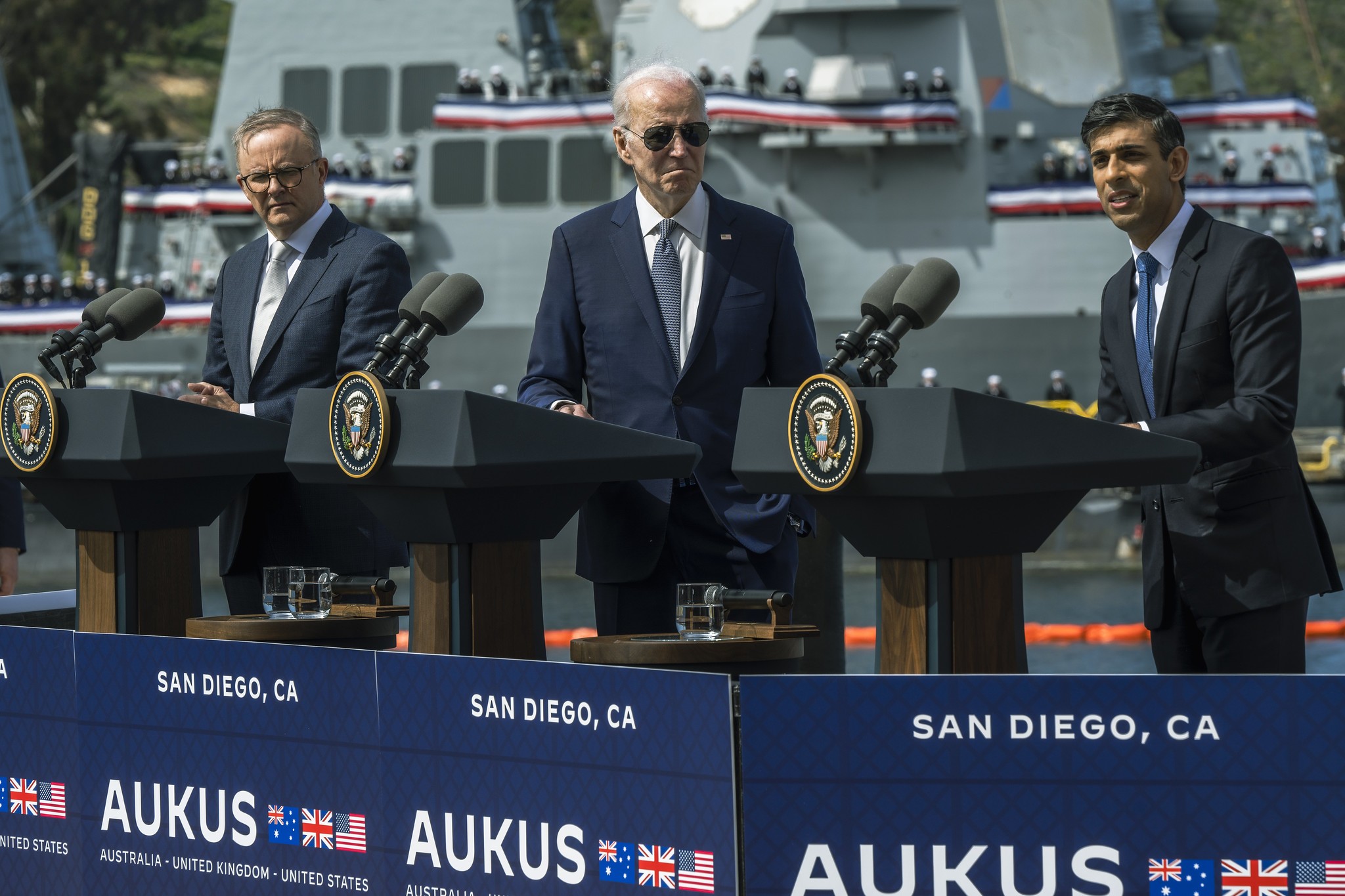 Australian Prime Minister Anthony Albanese, U.S. President Joe Biden, Britain’s Prime Minister Rishi Sunak