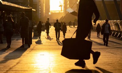 silhouette of people walking in melbourne