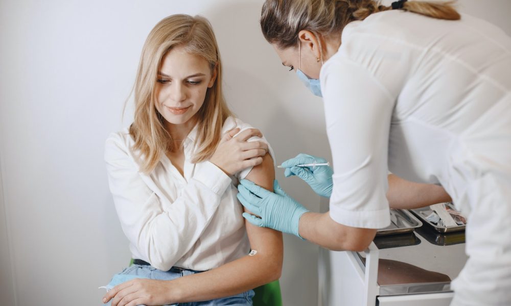 woman getting injection