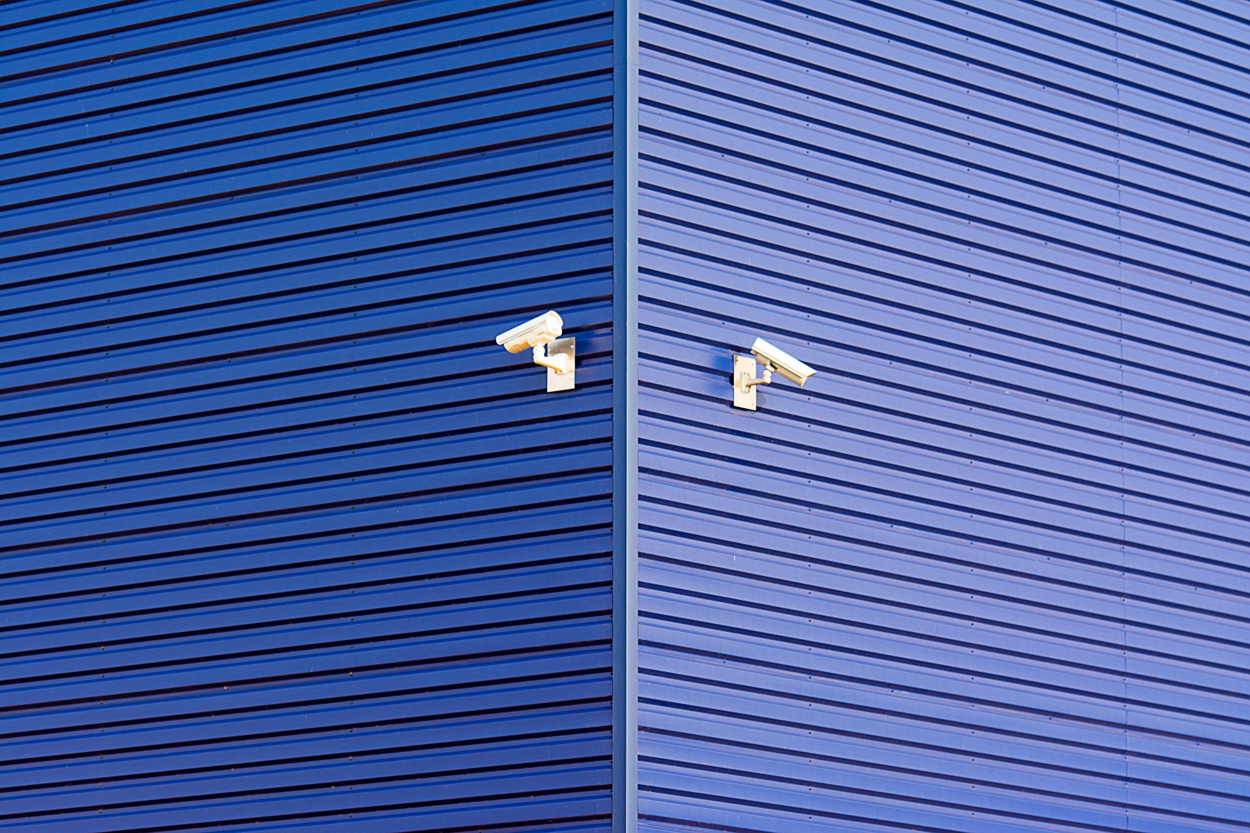 CCTV on Blue Wall