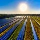 Solar Farm at Sunny Day