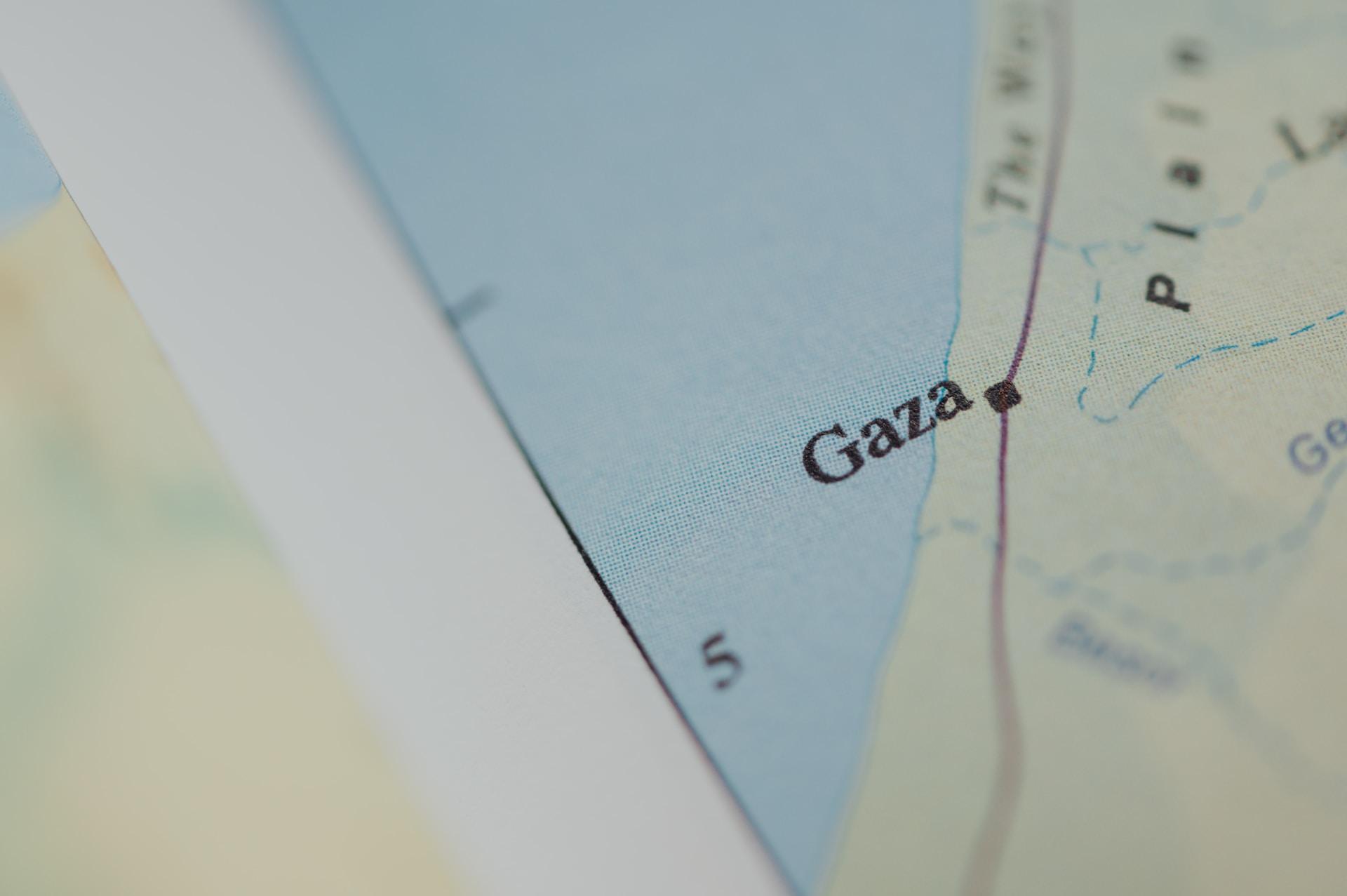 Gaza on map